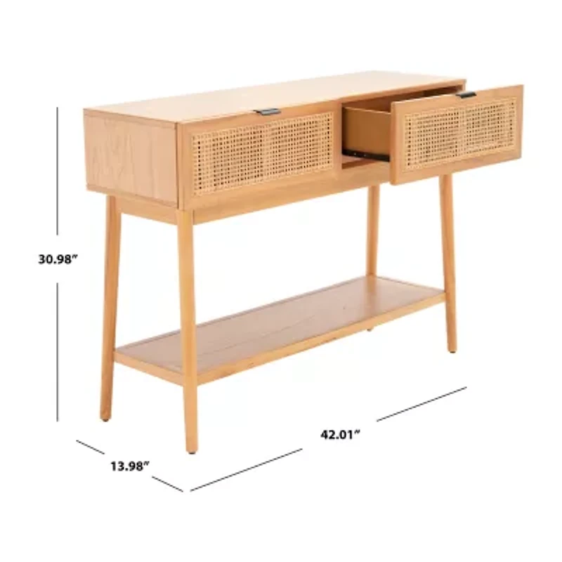 Baisley Storage 2-Drawer Rattan Console Table