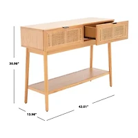 Baisley Storage 2-Drawer Rattan Console Table