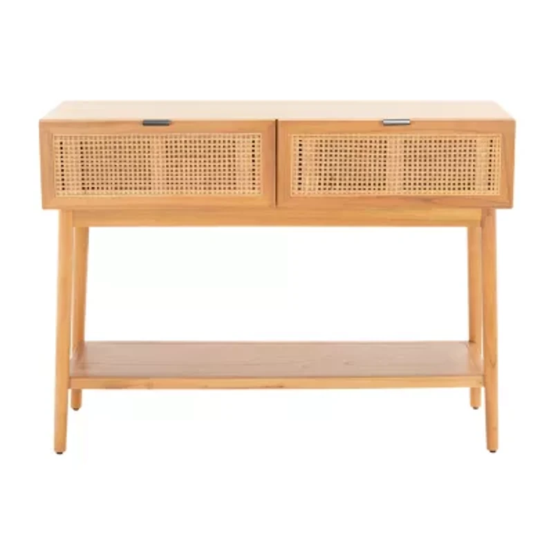 Baisley Storage 2-Drawer Rattan Console Table