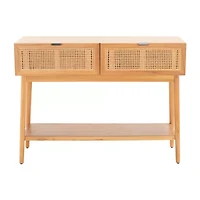 Baisley Storage 2-Drawer Rattan Console Table
