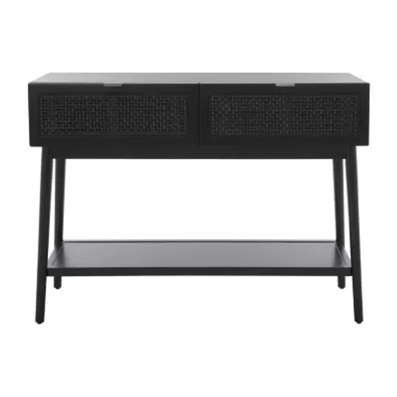Baisley Storage 2-Drawer Rattan Console Table