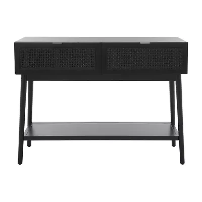 Baisley Storage 2-Drawer Rattan Console Table