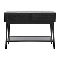 Baisley Storage 2-Drawer Rattan Console Table