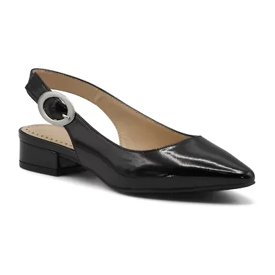 Adrienne Vittadini Papina Womens Pointed Closed Toe Block Heel Pumps