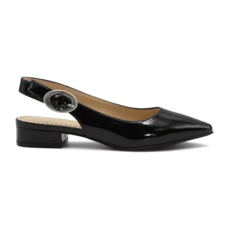 Adrienne Vittadini Papina Womens Pointed Closed Toe Block Heel Pumps