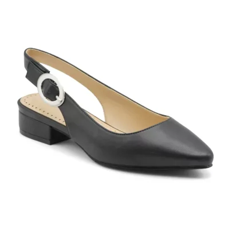 Adrienne Vittadini  Papina Womens Pointed Block Heel Pumps