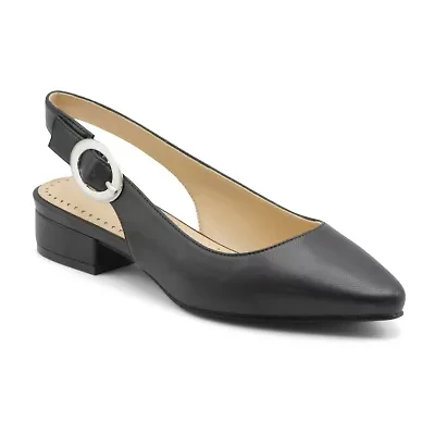 Adrienne Vittadini  Papina Womens Pointed Block Heel Pumps