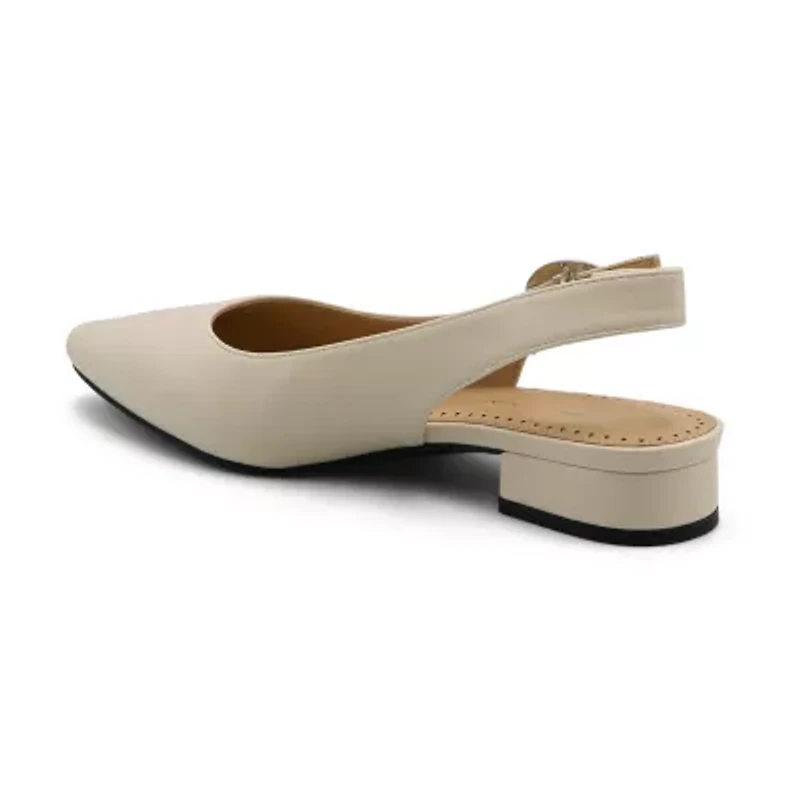 Adrienne Vittadini Papina Womens Pointed Closed Toe Block Heel Pumps