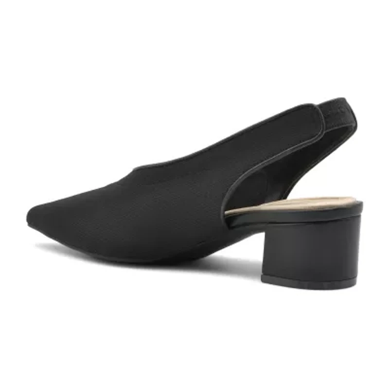Adrienne Vittadini  Gotham Womens Pointed Closed Toe Block Heel Pumps