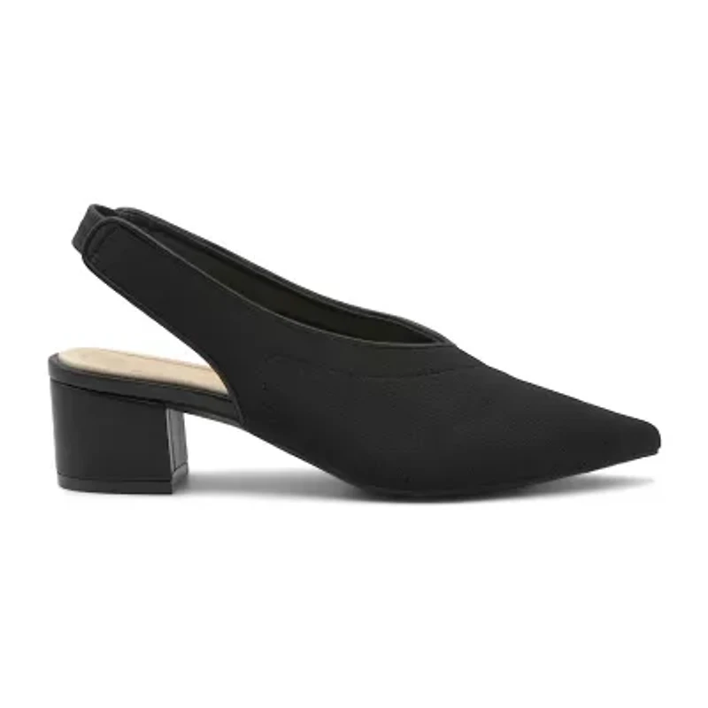 Adrienne Vittadini  Gotham Womens Pointed Closed Toe Block Heel Pumps