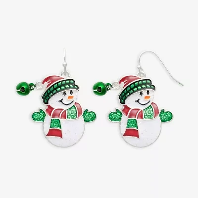Mixit Snowman Womens Drop Earrings
