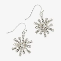 Mixit Silver Tone Snowflake Womens Multi Color Cubic Zirconia Drop Earrings