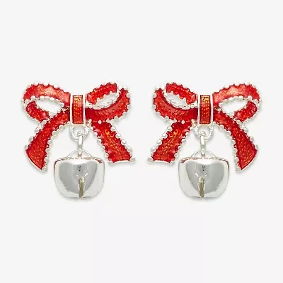 Mixit Silver Tone Bow & Bell 21.6mm Stud Earrings