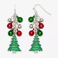 Mixit Christmas Tree & Bells Womens Drop Earrings