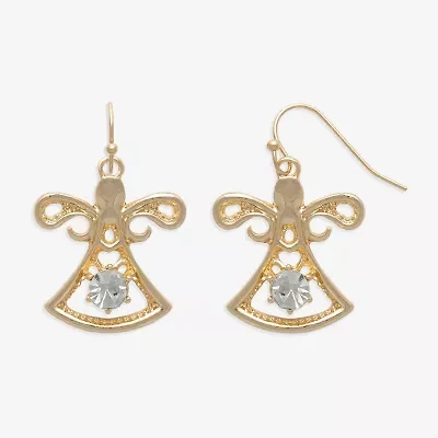 Mixit Gold Tone Angel Womens Multi Color Glass Drop Earrings