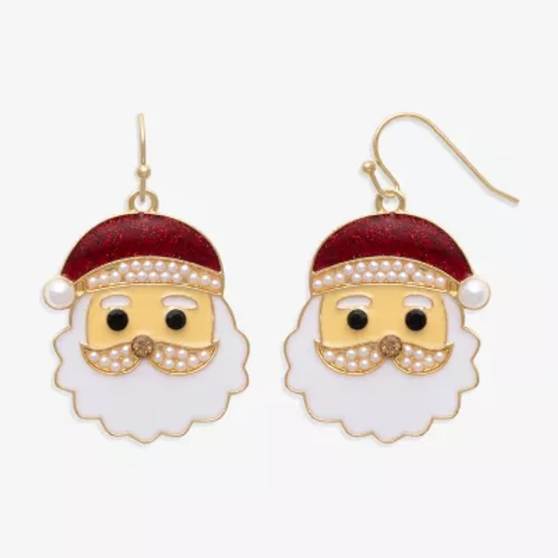 Mixit Santa Claus Womens Multi Color Cubic Zirconia Drop Earrings