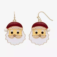 Mixit Santa Claus Womens Multi Color Cubic Zirconia Drop Earrings