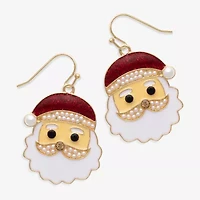 Mixit Santa Claus Womens Multi Color Cubic Zirconia Drop Earrings