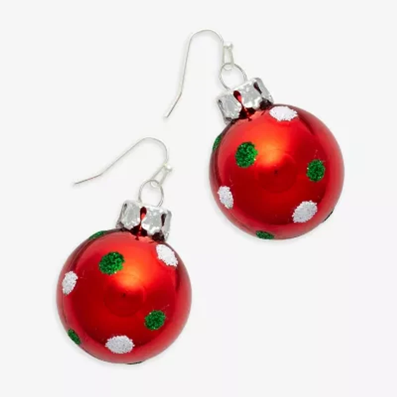 Mixit Christmas Bell Womens Stainless Steel Drop Earrings