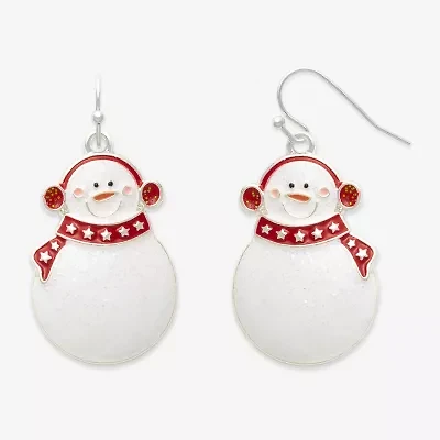 Mixit Snowman Womens Drop Earrings