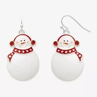 Mixit Snowman Womens Drop Earrings