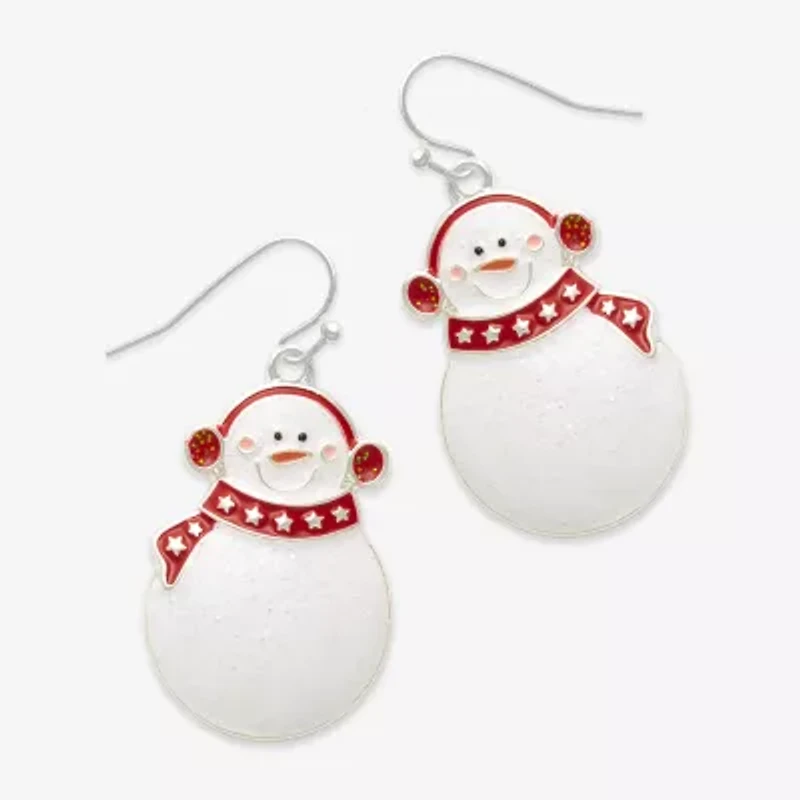Mixit Snowman Womens Drop Earrings