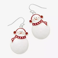 Mixit Snowman Womens Drop Earrings