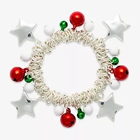 Mixit Silver Tone Holiday Charm Womens Stretch Bracelet