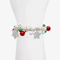 Mixit Silver Tone Holiday Charm Womens Stretch Bracelet