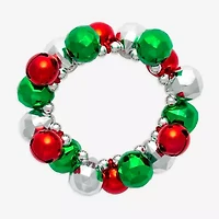 Mixit Silver Tone Green And Red Garland & Ornament Womens Beaded Bracelet