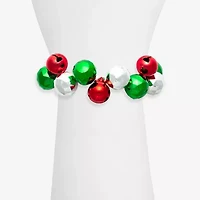 Mixit Silver Tone Green And Red Garland & Ornament Womens Beaded Bracelet