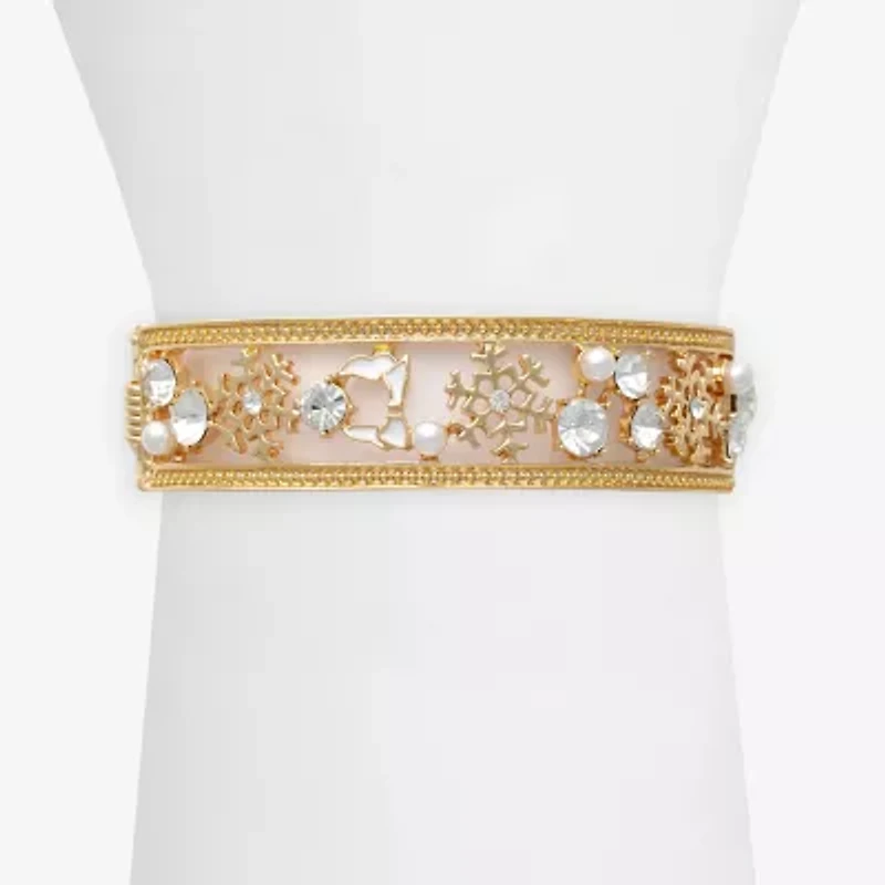 Mixit Silver Tone Holiday Womens Multi Color Glass Bangle Bracelet