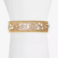 Mixit Silver Tone Holiday Womens Multi Color Glass Bangle Bracelet
