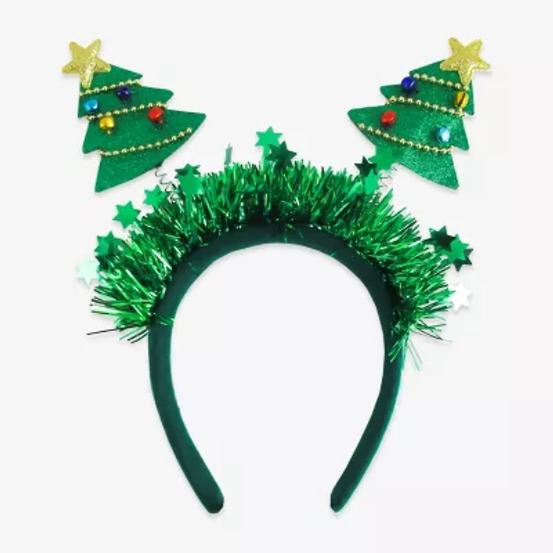 Mixit Green Tinsel And Christmas Tree Headband