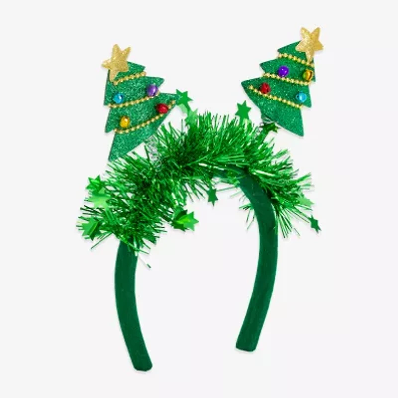 Mixit Green Tinsel And Christmas Tree Headband
