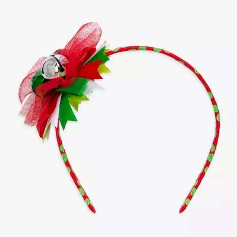 Mixit Festive Red And Green Ribbon And Bells Headband