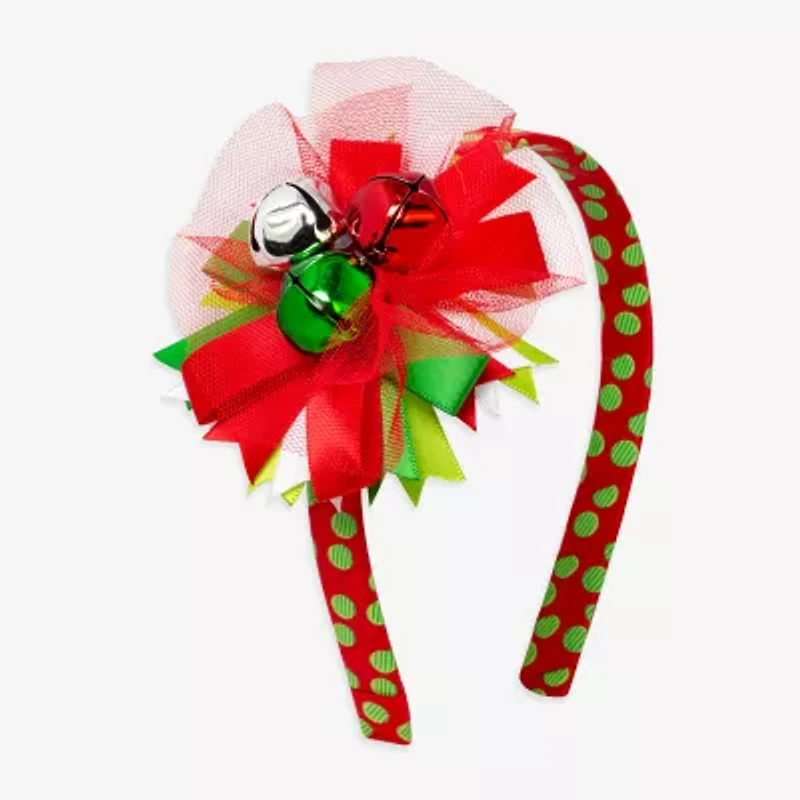 Mixit Festive Red And Green Ribbon And Bells Headband