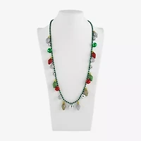 Mixit Holiday Light Bulbs And Bells Womens 30 Inch Beaded Necklace