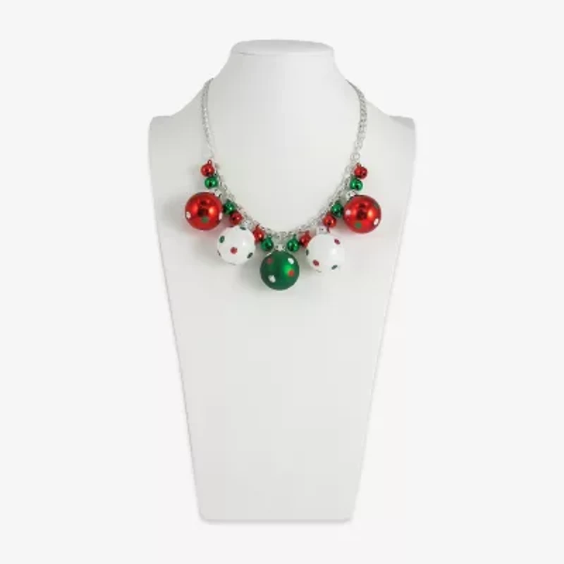 Mixit Holiday Bells Womens 18 Inch Statement Necklace