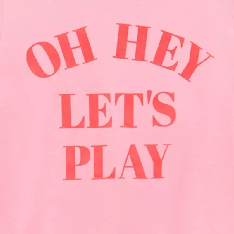 Okie Dokie Toddler & Little Girls U Neck Short Sleeve Graphic T-Shirt