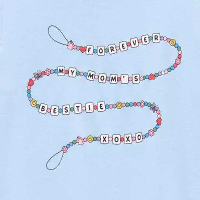 Okie Dokie Toddler & Little Girls U Neck Short Sleeve Graphic T-Shirt