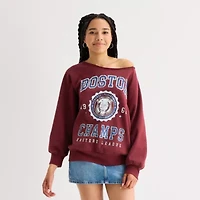 Arizona Off The Shoulder Womens Long Sleeve Juniors Sweatshirt