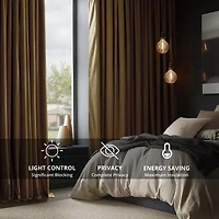 Exclusive Fabrics & Furnishing Signature Velvet Rod Pocket Back Tab Blackout Single Curtain Panel