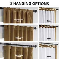 Exclusive Fabrics & Furnishing Signature Velvet Rod Pocket Back Tab Blackout Single Curtain Panel