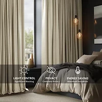 Exclusive Fabrics & Furnishing Signature Grommet Top Energy Saving Blackout Single Curtain Panel