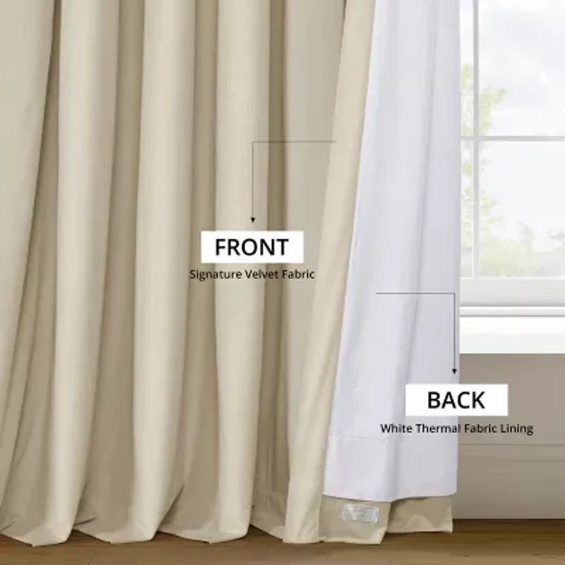 Exclusive Fabrics & Furnishing Signature Grommet Top Energy Saving Blackout Single Curtain Panel