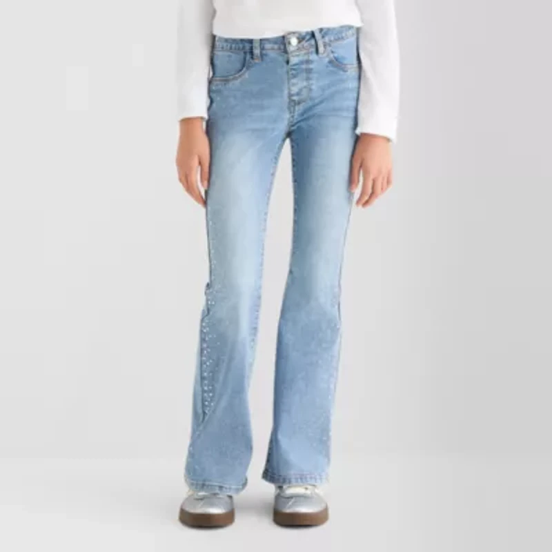 Vanilla Star Big Kid Girls Mid Rise Flare Leg Jean