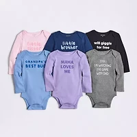 Okie Dokie Baby Girls Round Neck Long Sleeve Rib Bodysuit