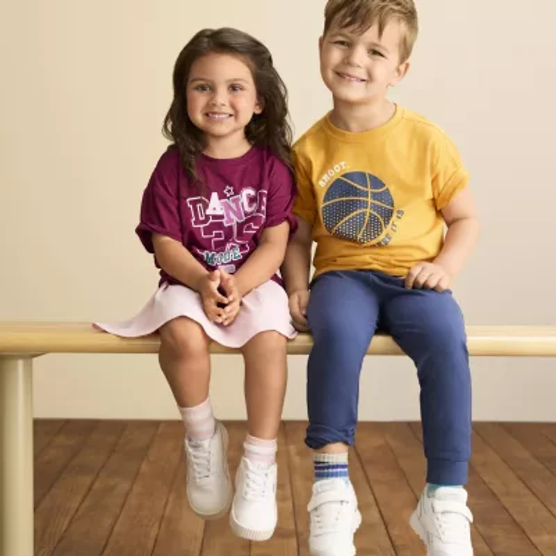 Okie Dokie Active Toddler & Little Boys Moisture Wicking Cuffed Regular Fit Jogger Pant