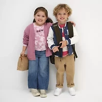 Okie Dokie Toddler & Little Girls Crew Neck Long Sleeve Button Cardigan